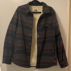 The North Face Men's Striped Shirt Jacket - Black and Brown